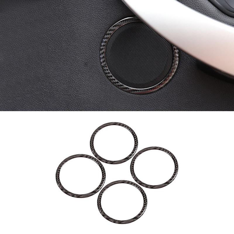 For BMW 3 Series F30 3GT F34 2013 2014 2015 2016 2017 2018 4pcs Carbon Fiber Door Speaker Ring Loudspeaker Protective Trim