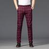 High-quality Business Men's Plaid Pants Straight Leg Slim Pants Casual Pants Long Pants