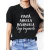 Women's Spanish "MAMÁ/ABUELA/BISABUELA" T-Shirt - "Sigo Mejorando" Spanish Phrase Print, Casual Crew Neck  Spanish Gift for Grandma, Aunt, Mother