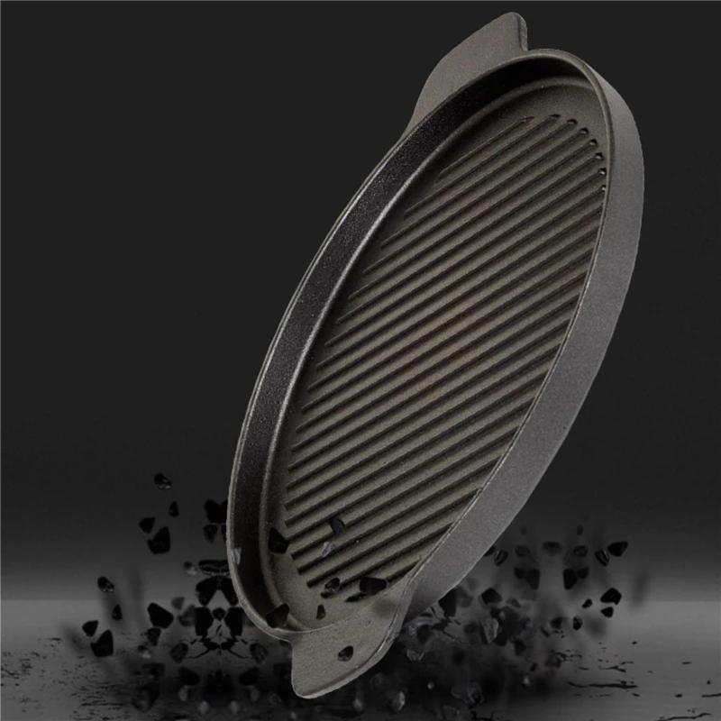 Iron burning plate Home fried steak plate Commercial barbecue pot Induction cooker gas iron pan frying pan Steak plate