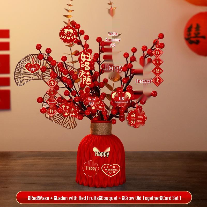 Bridal Arrangement Wedding Gift Plant Ornament for Living Room and Engagement Decorations