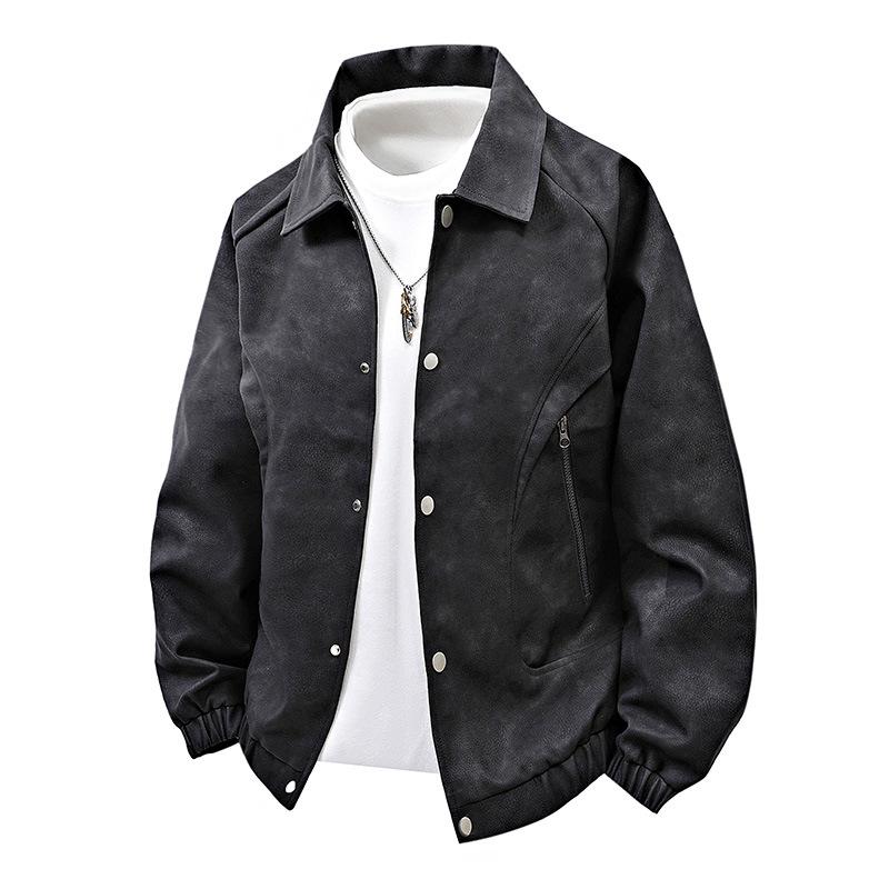 2025 new spring and autumn fattened plus size men's jacket trendy fashion casual versatile Korean version coat men