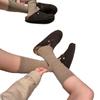 Autumn And Winter Maillard Coffee Calf Socks Women'S Miu Ballet Style Mid-Tube Stacking Socks Vertical Pattern Thin Versatile Cotton Socks