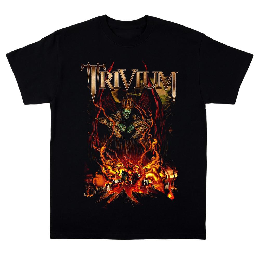 Винтаж Футболка с принтом метал-группы Trivium для фанатов Хлопок Полный размер Унисекс PP774 Унисекс Футболка S