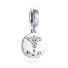Europe Newplated Copper Occupation Round Pendant Charm Bead Fit Original Pa Bracelet Diy Women Jewelry For Gift
