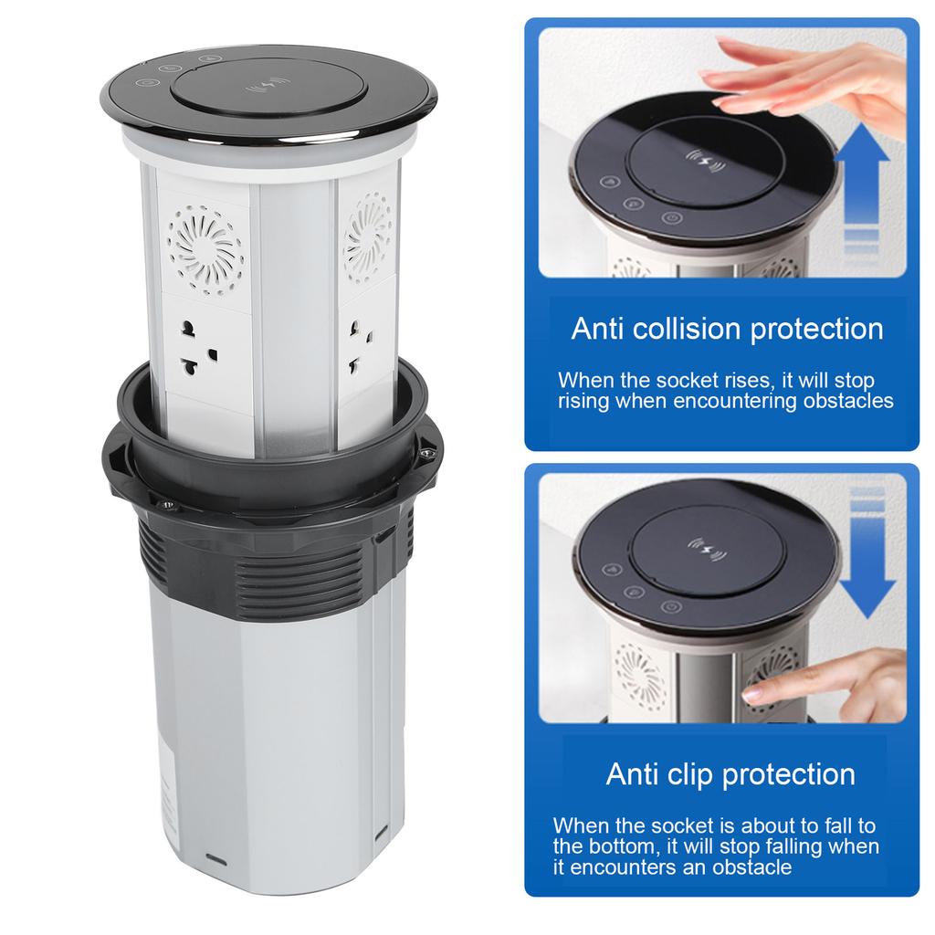 WiFi Automatic Pop Up Power Socket With 15w Wireless Charging 3 Socket 2 USB Bluetooth Speaker  ?
