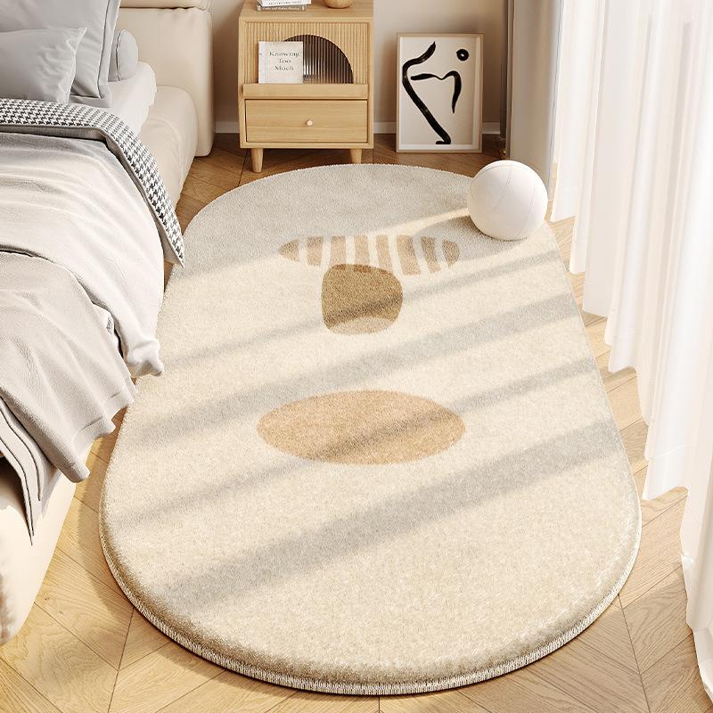 Schlafzimmerteppich Schmutzabweisender Bettvorleger Haushalt Dick Rutschfest Teppich Leicht zu Pflegen