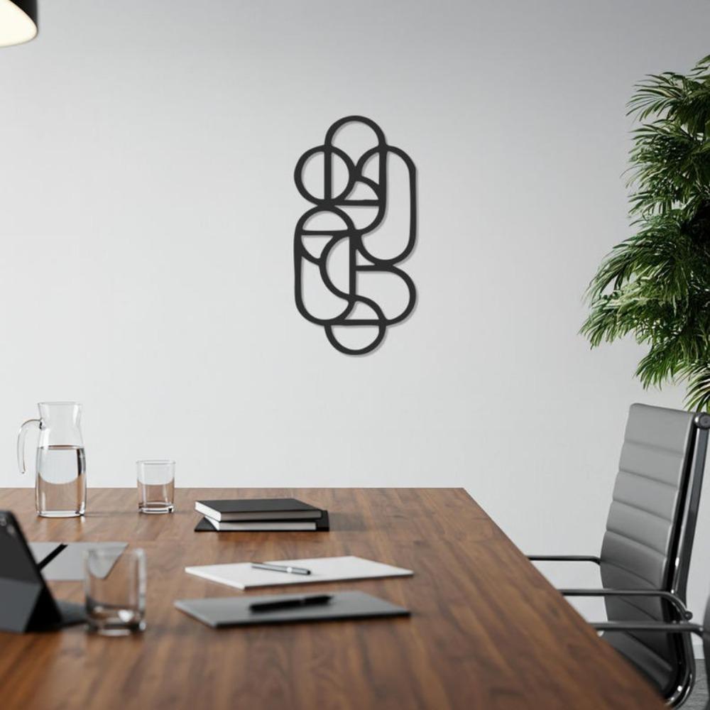 Modern Geometric Metal Wall Art Abstract Line Sculpture Minimalist Vertical Decor Home Office Gift