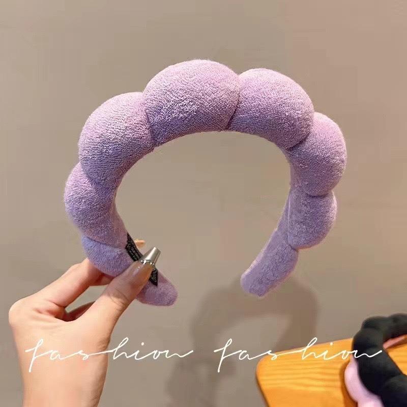 New Fashion Sponge Headband for Women Girls Puffy Hair Band Makeup Bubble Retro Terry Cloth Headbands Hair Accessories Headwear