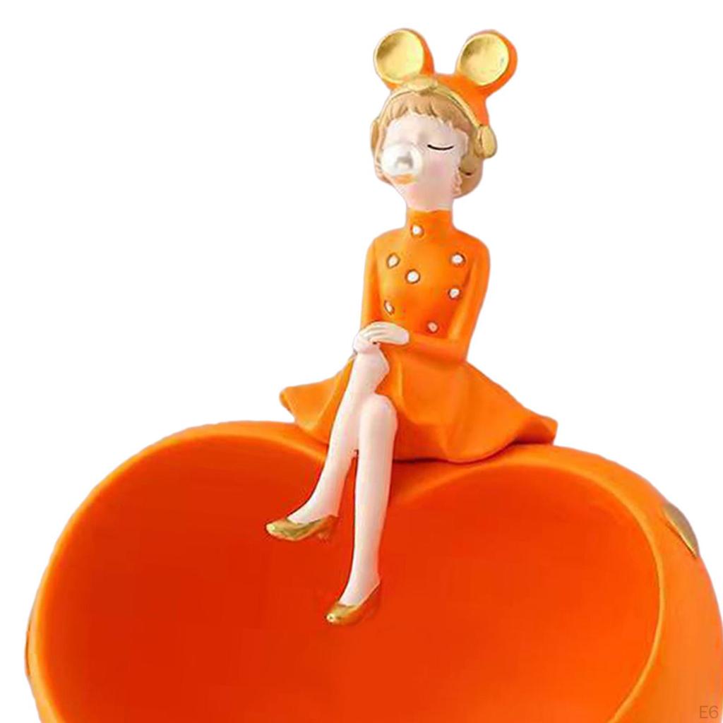 Pudełko Figurki Rzeźby Uchwyt Talerz Serwowanie Biurko Dziewczyna Statuetki Żywiczne na Ciasteczka Wejście do Biura