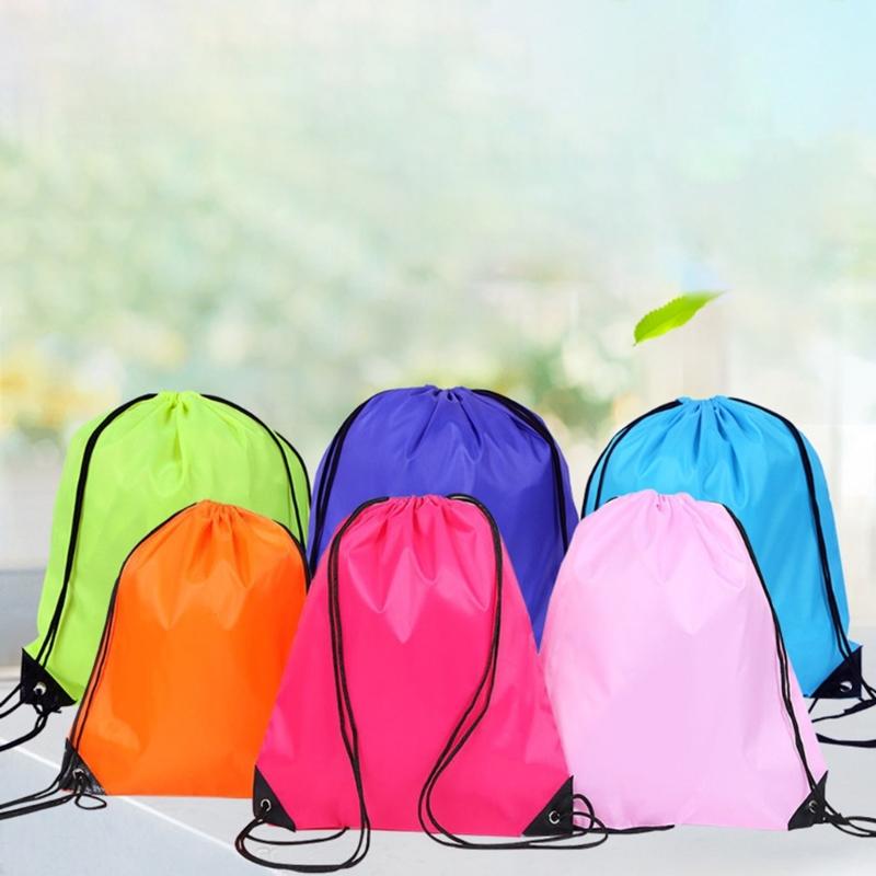 Drawstring Fitness Bag Water Resistant Oxfordcloth Sports Bag Light Weight Drawstring Backpack for Climbing Hiking