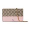 GG Marmont Button Closure Chain Shoulder Strap Canvas Wallet Women Wallet Beige Dark-Brown Light-Pink 790060-AADQG-5944