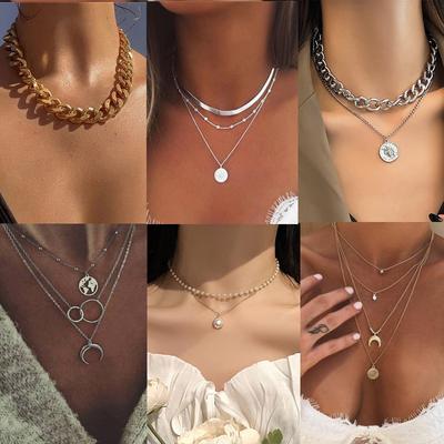 Bohemia Multilayer Necklace For Women Gold Silver Color Pearl Choker Necklaces 2021 New Neck Jewelry Collier