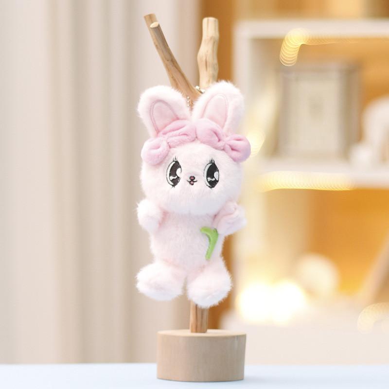 Cute Rabbit Keychain Cartoon Girl Backpack Decorative Pendant Plush Doll Gift