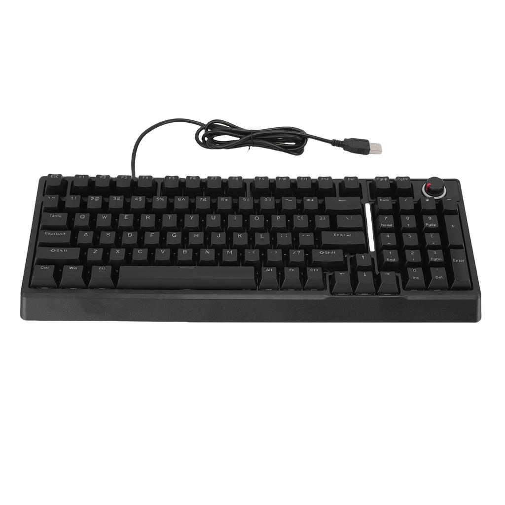Wired Small Keyboard 98 Keys RGB Mechanical Feel Portable with Knob for Gaming Business Work PC