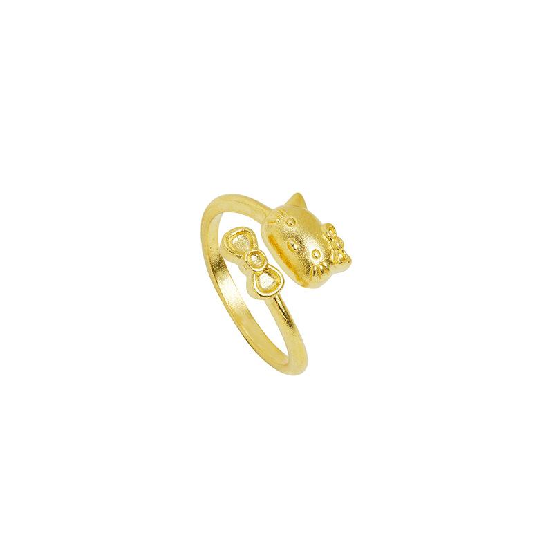 Ring Cute Cartoon KT Cat Open Ring for Women Versatile and High-end
