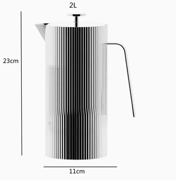 

2L Luxury Striped Stainless Steel Kettle, Home Decoration, Kitchen Cold Water Bottle, Living Room Vase, Scandinavian Style Gift