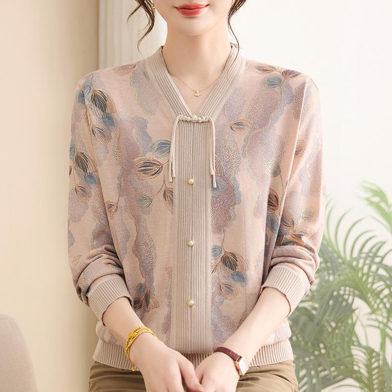 

New Arrivals: Stylish Printed Long-Sleeve Top for Women Aged 40-60 - Perfect for Spring and Autumn. 3XL (Rec. 120-130 kg)