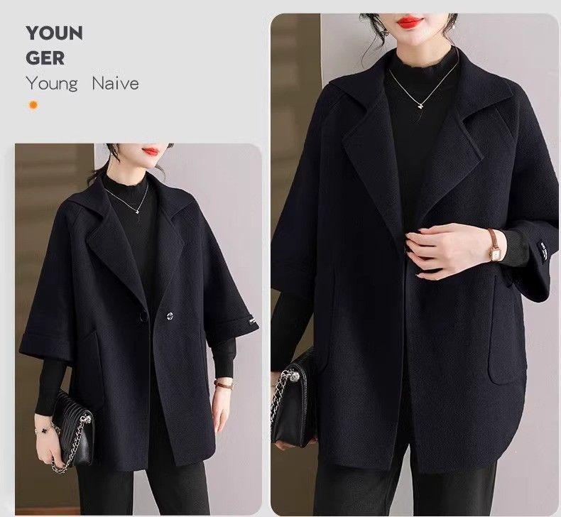 2025 Winter Plus Size Double-Sided Fleece Jacket for Middle-Aged Women - Mid-Length Autumn/Winter Coat