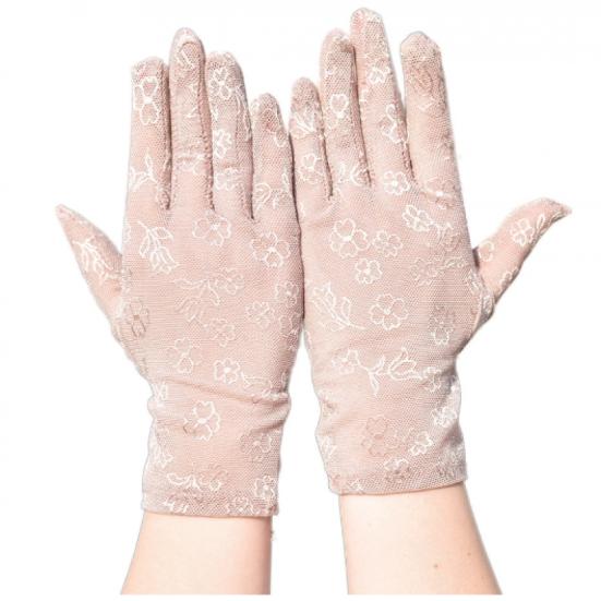 Fashionable and Breathable Mesh Short Gloves for Elegant Ladies