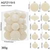 Irregular Shape Flocked Christmas Ball Ornaments - Holiday Tree Decoration Set