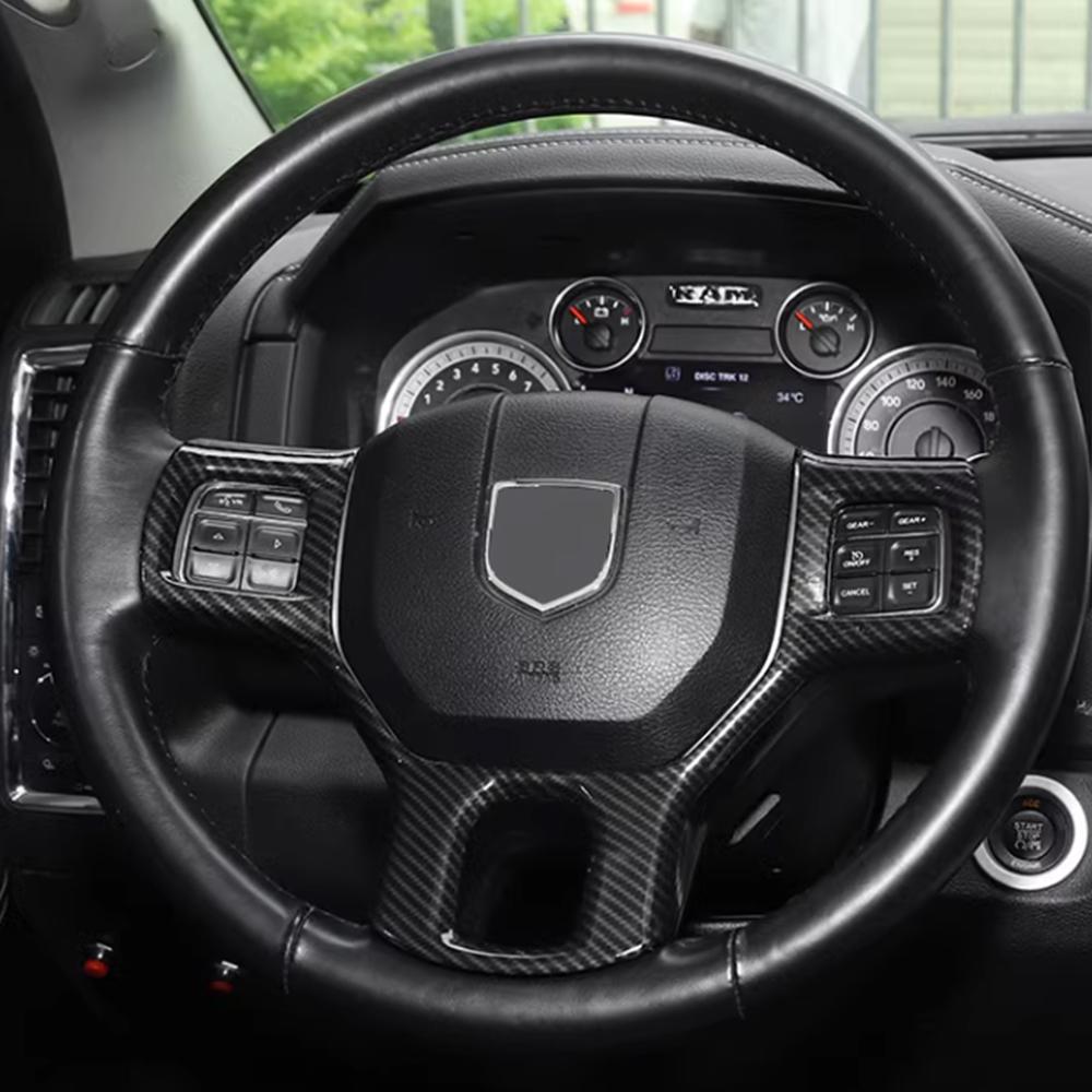 Car Steering Wheel Decoration Panel Cover Stickers for Dodge RAM 2010 2011 2012 2013 2014 2015 2016 2017 Auto Interior