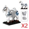 Military Building Blocks Medieval Solider Knights Equipments Mount War-Horse Wolf Flag Vests Shields Fiery Dragon Mini Blocks