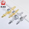 KAK Gold Diamond Crystal Glass Cabinet Knobs and Handles Cupboard Door Pulls Zinc Alloy Kitchen Handle Furniture Door Hardware