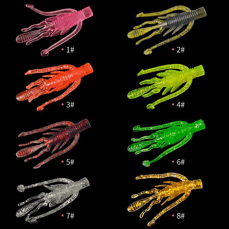 10Pcs Alien Soft Lure 63mm 2.5g Floating Silicone Shrimp Soft Bait Texas Ned Rig Jig Wobblers Floating Crayfish For Bass Fishing