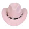 Western Cowboy Top Hat Spring And Autumn New Jazz Hat Big Brim Pentagram Belt Accessories Felt Hat Men And Women