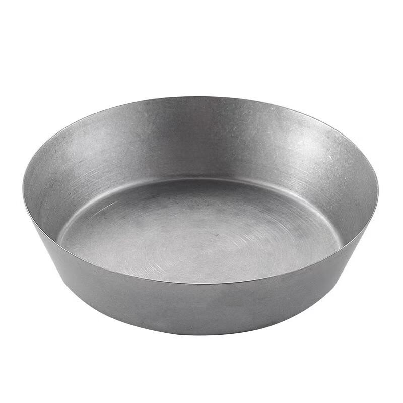 ZISIZ Vintage Distressed 304 Stainless Steel Round Serving Dishes - Set of 2