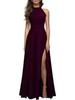 2025 Summer Women's Fashion: Sexy Slit Halter Neck Evening Gown – High-End Feel Long Skirt