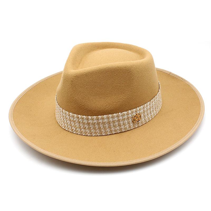 Hat Winter Hemming M Top Hat Men'S And Women'S Big Brim British Fan Wool Gentleman'S Hat