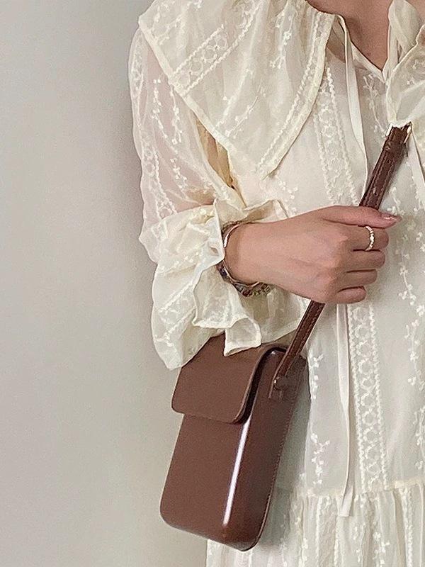Fashionable Simple and Versatile Saddle Bag Small Square Bag Mobile Phone Bag Single-shoulder Crossbody Small Bag