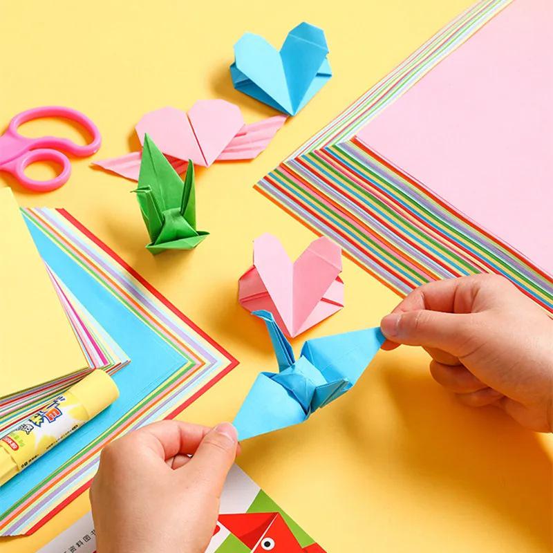 Kids' Colored Origami Paper – A4 Cardstock for Crafts & School Projects