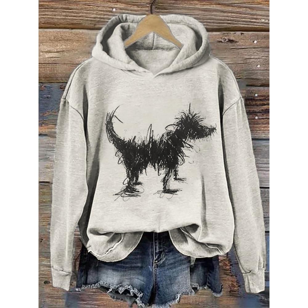 2024 New Women's Hoodie Colour Animal 3d Harajuku Printing Round Neck Tops Sweatshirt Spring/Autumn Fashions Clothing Casual