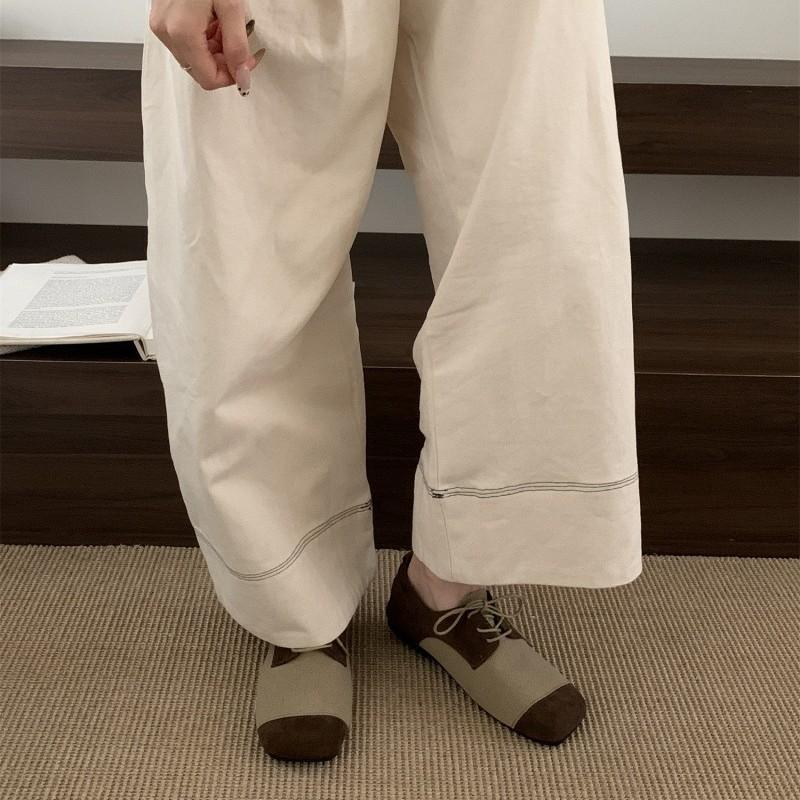 2025 Autumn and Winter New French Retro Round Head Flat-soled Single Shoes Women's Shoes One Pedal Loafers Women's Outer Wear