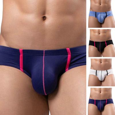 Calzoncillos de nailon transpirables para hombre, ropa interior elegante y cómoda de cintura baja, diseño de malla Sexy, elástico, ajuste perfecto