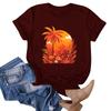 Women's Fashion Casual Hawaiian Print Short Sleeve T-Shirt Top Short Sleeve T-Shirt Top