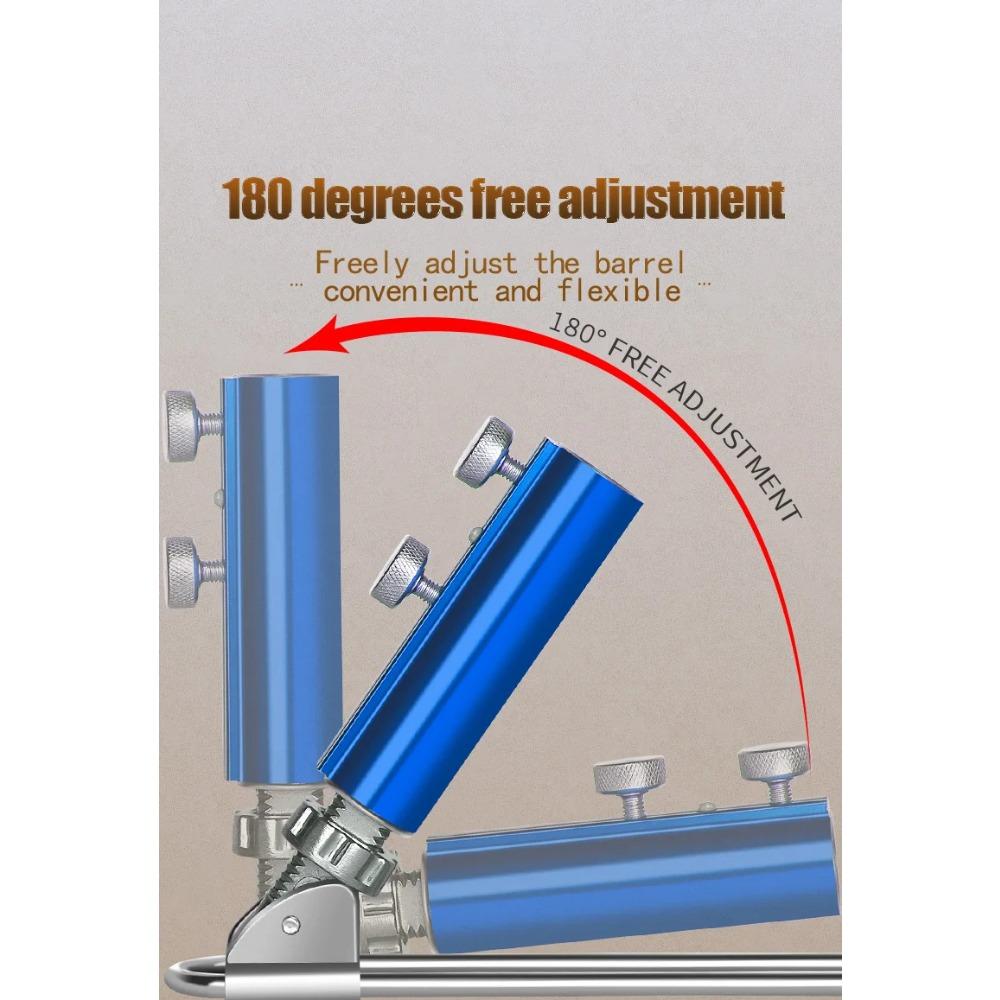 Stainless Steel Fishing Rod Holder 180° Adjustment Fishing Bracket Multifunctional Fishing Supply Ground Insert Holder