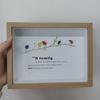 Handmade Sea Glass Decoration with Wooden Frame Rainbow Bird Family Seaglass Wall Art Decoration Framed Sea Glass Friendship Artwork Ornament