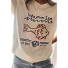 Vitamin Sea American vintage Print Pure Cotton Leisure Holiday Style Short sleeve T-shirt Women