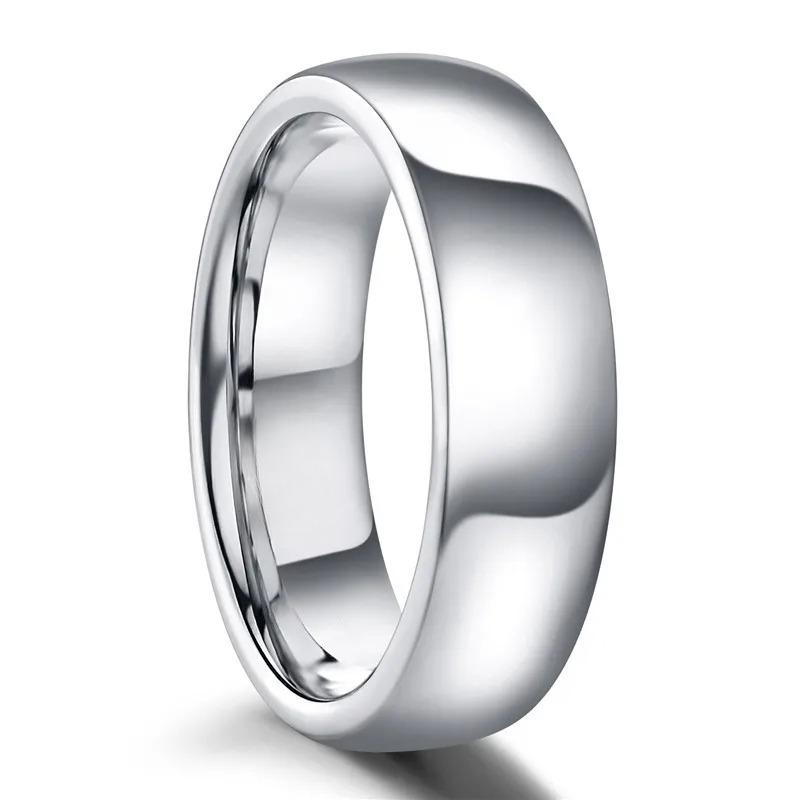 Tigrade Classic Jewelry 2/4/6/8mm Cute Men Women Simple Rings Polish Pure Carbide Ring Wedding Band Engagement Ring