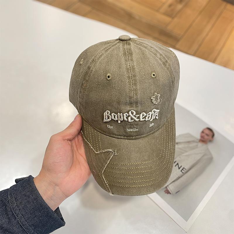 

Washed and old retro baseball cap women s spring and summer soft top big head circumference sun hat versatile face cap