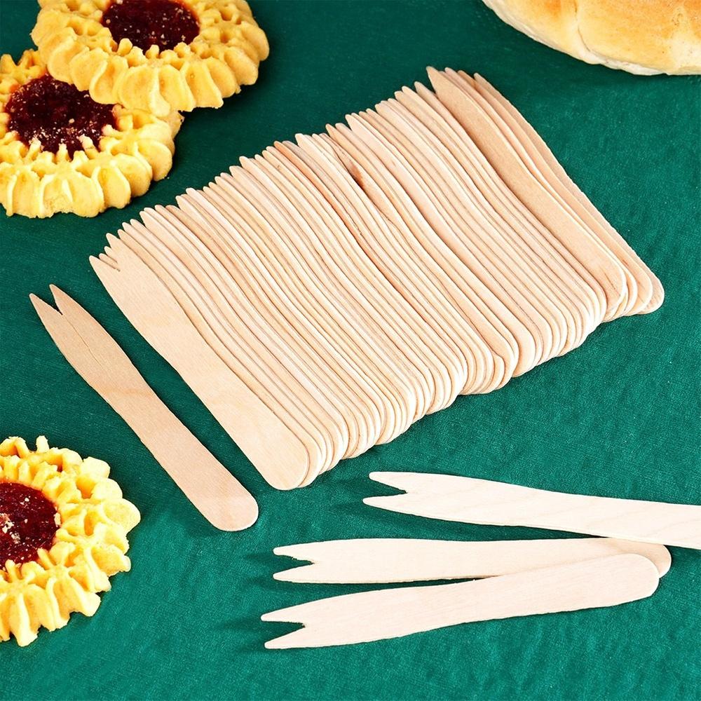 Wooden forks for snacks and fries 8.5 cm 50 pcs.