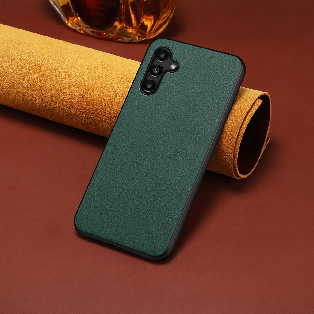 For Samsung Galaxy A15 4G/5G Case Hybrid Leather Coated PC+TPU Shookproof Protection Cover