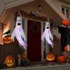 Halloween Ghost Windsocks Decorations with LED Light, Outdoor, Hanging Ghost Windsocks for Trees, Yard, Halloween Decor Supplies