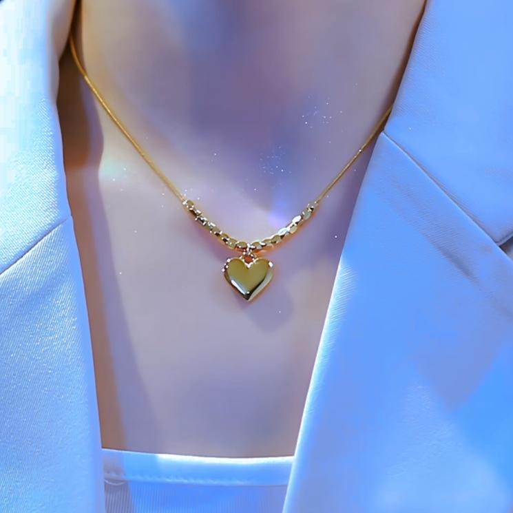 

Ожерелье из титановой стали, новинка 2024 года, цепочка на ключицы, двухслойное ожерелье, простое и усовершенствованное, можно стирать, цветостойкий