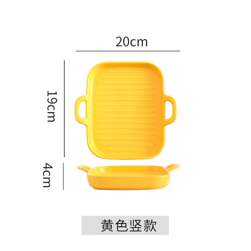 Straight Hair Rectangular Amphora Oven Baking Pan Baking Western Food Creative Large Size Ceramic Household Fish Plate Dish Plate
