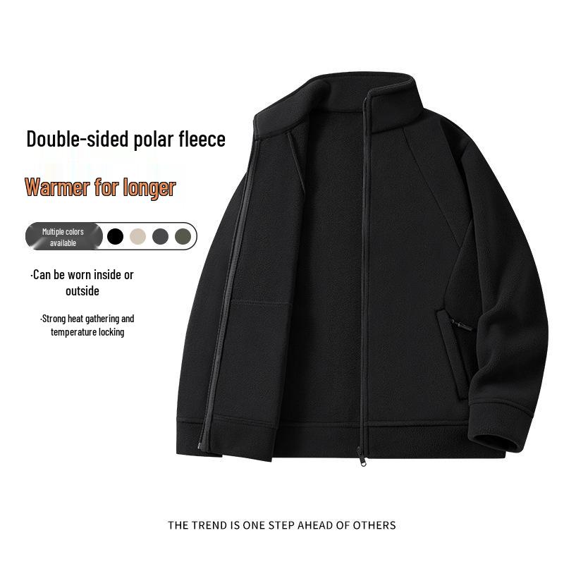 Men's Fleece Lambswool Stand-up Collar Jacket - Thickened Winter Wear